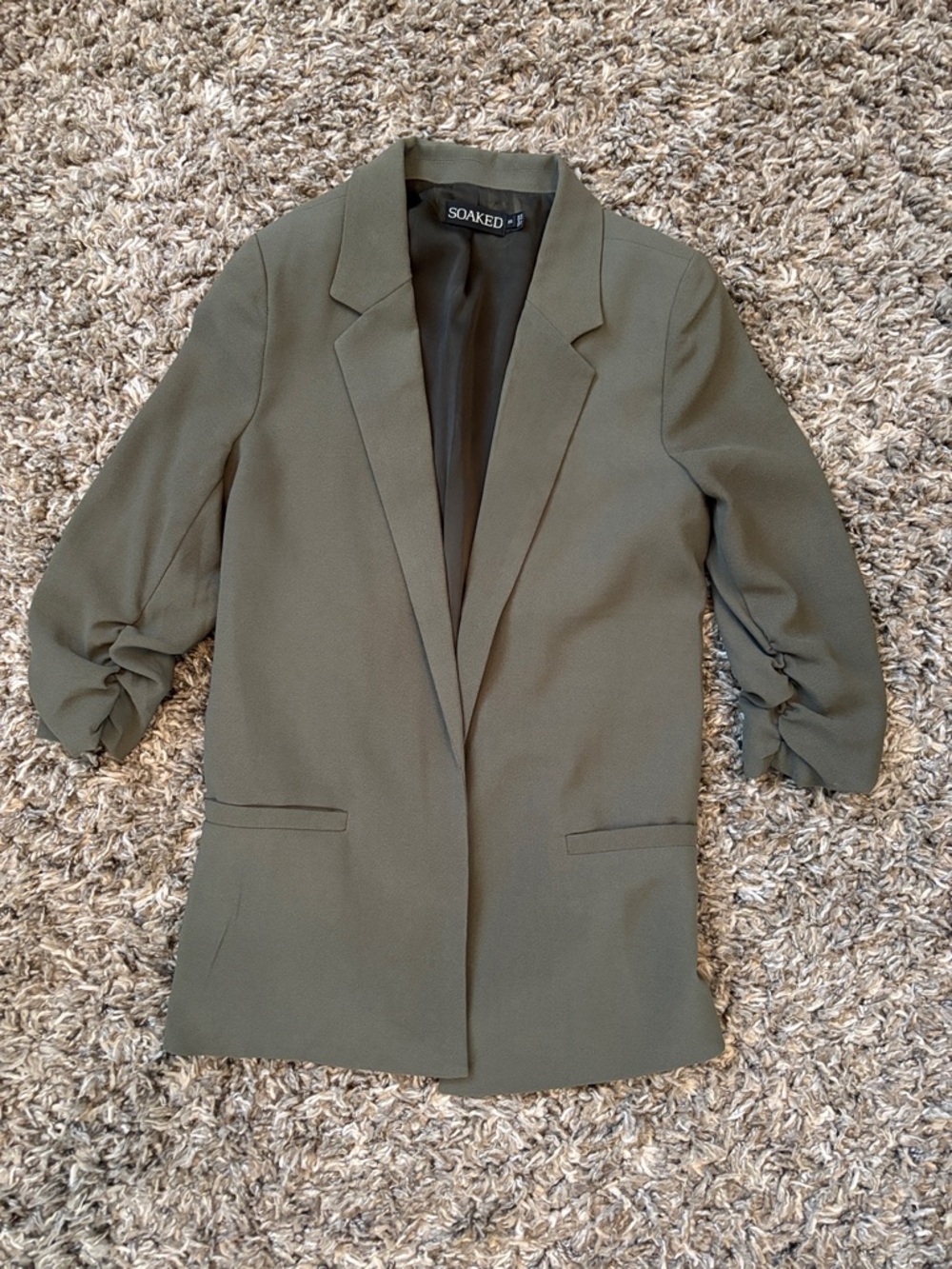 Soaked in Luxury Olive Green Tailored Blazer